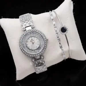 ⭐ silver luxe crystal watch set