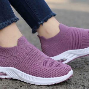 footstation women’s trendy moccasin sneakers | lightweight mesh shoes for women | comfortable casual slip on | stylish everyday footwear